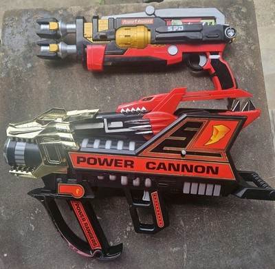Power Rangers 1994 MMPR Power Cannon & 2005 S.P.D. Delta Enforcer Blaster