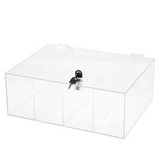 Acrylic Display Case Countertop Clear Box Dustproof Shelves Showcase with Lock