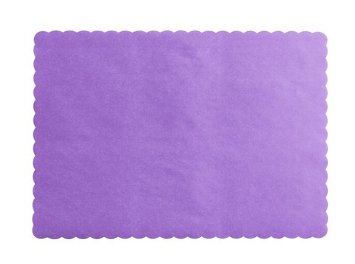 Choice 10" x 14" Lavender Colored Paper Placemat with Scalloped Edge - 1000/Case - Picture 2 of 2