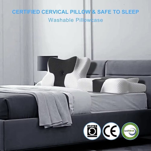 Orthopedic Memory Foam Cervical Neck Pillow Ergonomic Sleeping Pain Relief - Picture 6 of 6