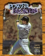 Topps Power Brokers Larry Walker Colorado Rockies 1998 Die Cut Insert Card PB15
