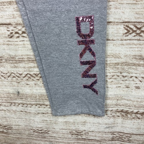 Pantalones de chándal DKNY de lana para niñas adolescentes/adolescentes talla 14/16 de regreso a la escuela usados en excelente estado logotipo de lentejuelas - Imagen 4 de 9
