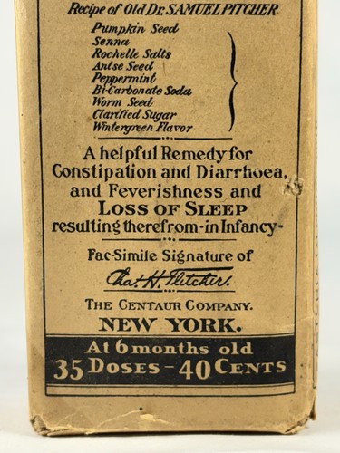 RARE NEW OLD STOCK CASTORIA PATENT QUACK MEDICINE BOTTLE FLETCHER CIRCA 1900 USA - Picture 12 of 12