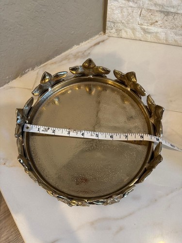 Porta torta in metallo dorato e vetro con cupola - Foto 4 di 5