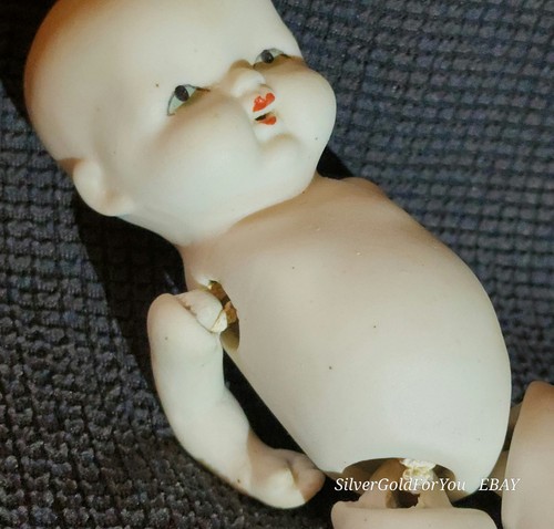 Miniature Bisque Baby Doll with Strung Joints 6" Japan - Picture 11 of 18