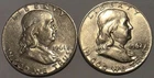1961-D & 1962-D Franklin Half Dollar Lot - 90% Silver - Denver Mint - 2 Coin Set