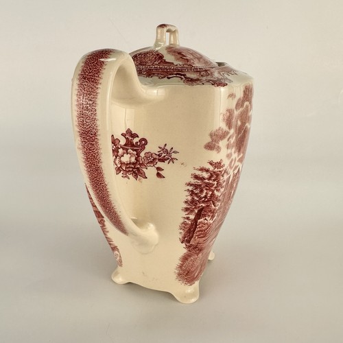 Vintage Johnson Bros England Old Britain Castles Kaffeekanne rosa rot Blarney Castle - Bild 4 von 21