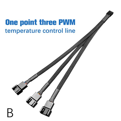 PWM PC Fan Splitter 1 to 2/3 4pin/3pin Sleeved Adapter Cable Extension Adapter - Afbeelding 9 van 12