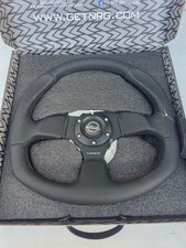 Nrg Innovations Flat Bottom Steering Wheel Black Leather With Black Stitching