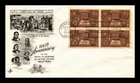 FIRST DAY ISSUE COVER ARTCRAFT 4 BLOCK CENTENNIAL OF 5 INDIAN TRIBES IN OKLAHOMA