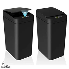 2Pack Touchless Motion Sensor Trash Can - Stylish 2.6G Waterproof Waste Bins