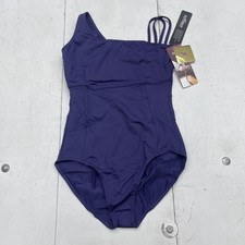 So Danca Leotard Womens Large Blue Asymmetric Double Strap TP155 Dance Ballet