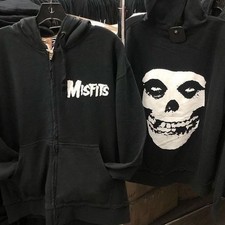MISFITS 'Fiend Skull; Zip-up Hoodie 2-SIDED S-5XL