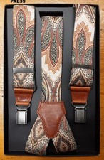 Paesley Print 39 Multicolor 36mm Leather Strap - 100 Made in Italy