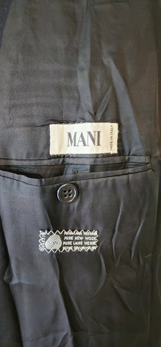 Traje De Colección Mani por Giorgio Armani Azul Marino Rayas DB 46L Pantalones 40x 33 Italia - Imagen 5 de 18