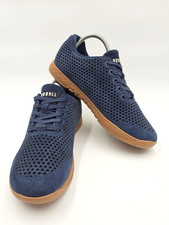 No Bull Perforated Leather Trainers Sneakers Blue Unisex Mens 8.5- Womens 10 NEW