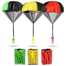 3pcs-Parachute Toys for Kids Tangle Free Outdoor Flying Parachute Men Outside-US