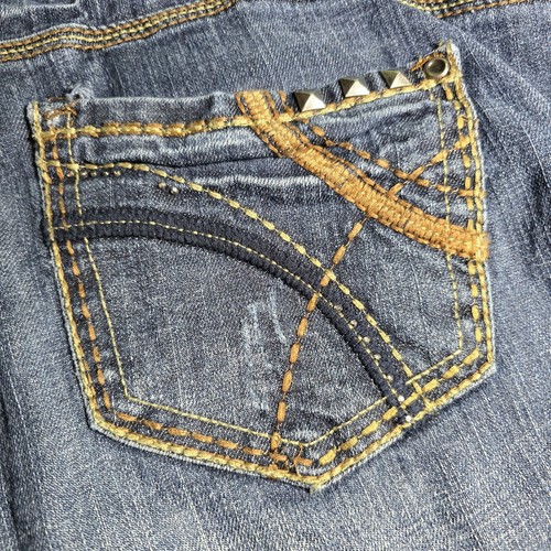 Zco Jeans Damen Größe 16 bestickt Nieten blau Denim Maße 37 x 31,5" - Bild 6 von 10
