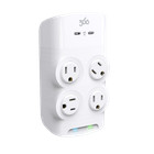 360 Electrical Revolve 60W 4-Outlet Rotating Surge Tap with 2 USB-C Ports