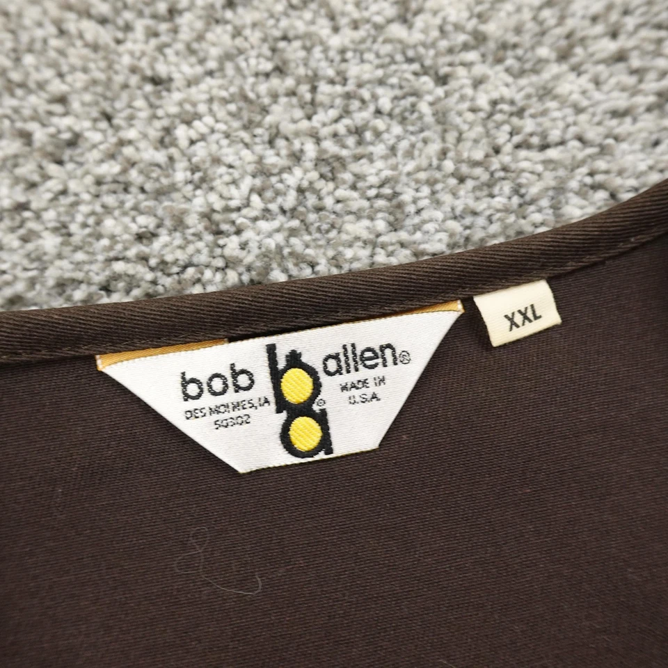VTG Bob Allen Vest Mens 2XL Brown Zip Suede Gun Pad Shooting Hunting Outdoor USA - Image 4 of 4