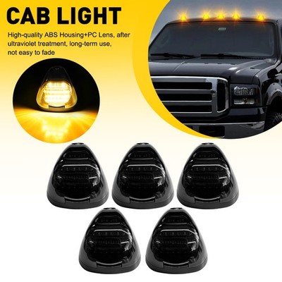 Amber LED Cab Roof Marker Lights Smoked Lens Fit Ford F250 F350 F450 Super Duty