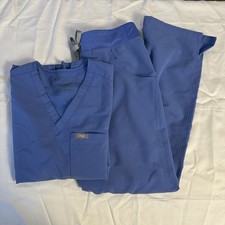 Figs Ceil Blue 2443 Scrub Set Catarina Scrub Top  Kade Scrub Pants XS/P
