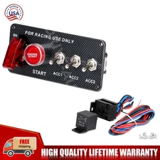 5-in-1 Ignition Switch Panel Engine Start Push Button LED 12V Toggle Racing Car