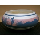 Hand Painted Desert Scene Ceramic Planter Southwestern Home Decor Bowl