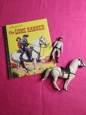 Vtg 1980 GABRIEL LEGEND OF THE LONE RANGER - Silver HORSE Figure Golden Book