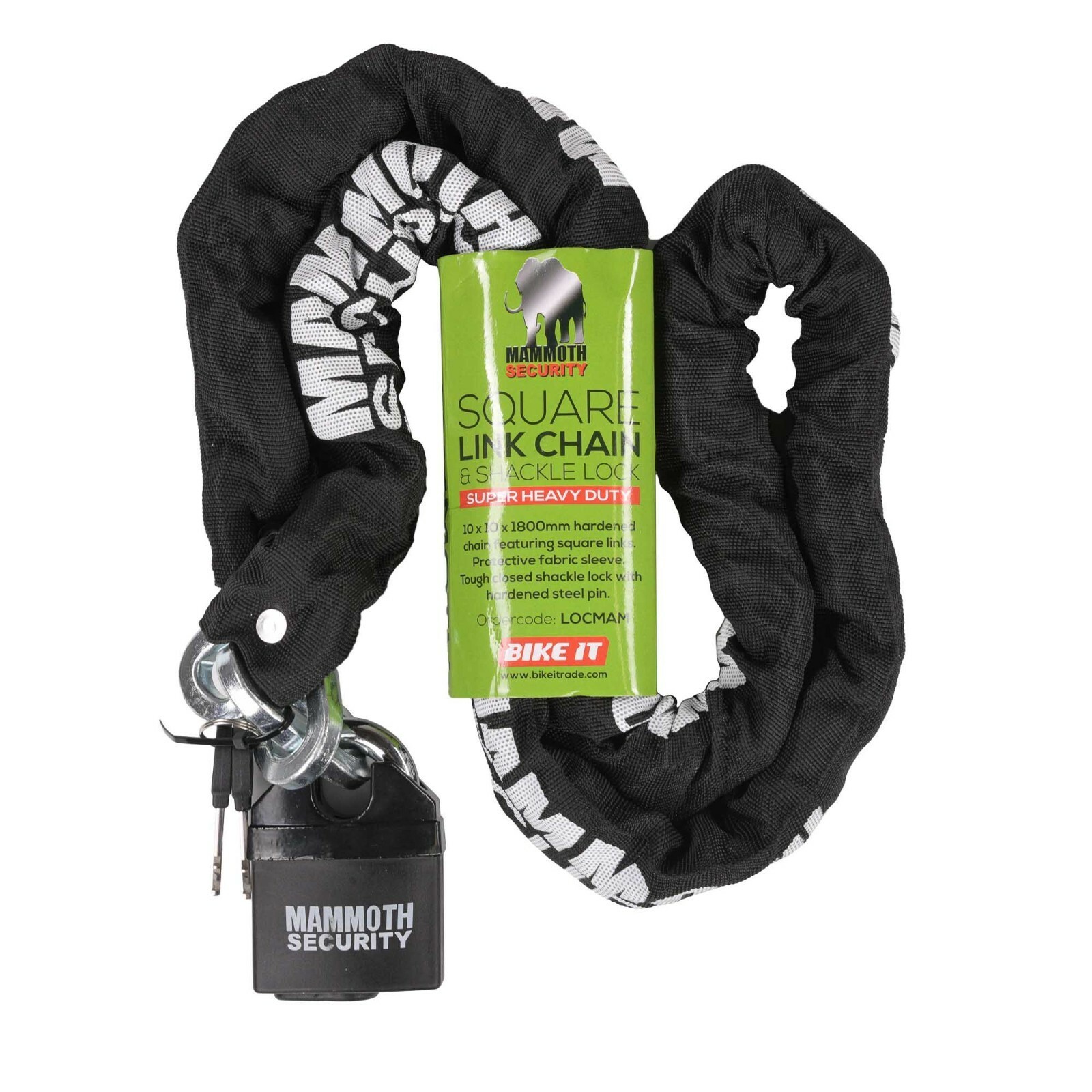 Mammoth Security Motorcycle Scooter  Chain and Lock 1.8m Heavy Duty
