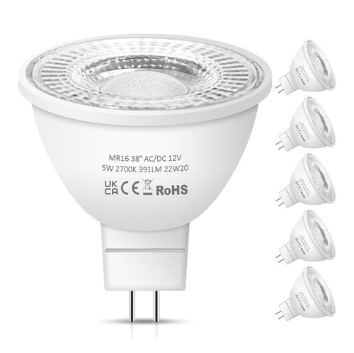 6 Pack MR16 GU5.3 LED 5W 12V Reflector Bulb, Warm White 2700K, Equivalent to 50W - Picture 1 of 5
