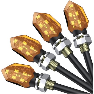 LED Motorrad Blinker 4 Stück  , orange, 12V, Hochhell