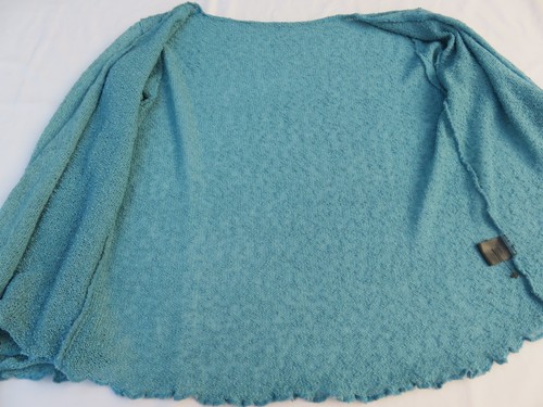 INDONESIA TEAL GREEN LOOSE KNIT HOLIDAY TIE FRONT SHRUG WRAP CARDIGAN UK 10 - 12 - Bild 8 von 11