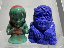 Lot of 2 Unbox Industries Slit Mouth Girl with Knives + Spiderman Sofubi Vinyl