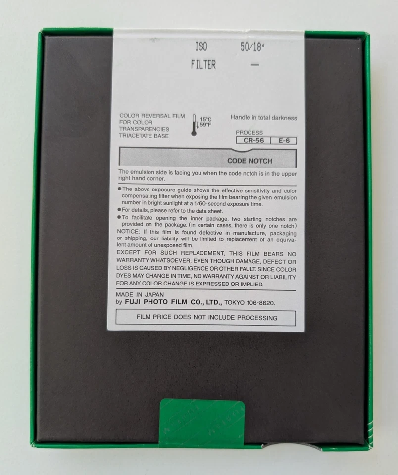 Fujifilm Fujichrome Velvia 4x5 Film - UNOPENED 10 Sheet Box - Expired 05/2002 - Image 2 of 3