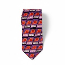 Vintage Phoenix Suns Silk Tie Purple Orange Basketball Logo Necktie RM Sport