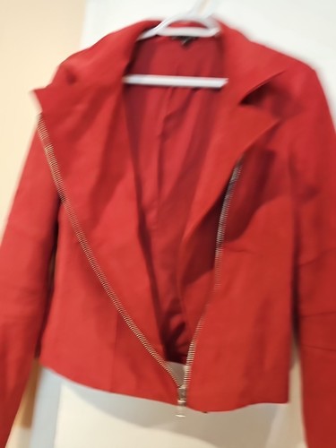 Vintage Express Suede Jacket Women MED Burnout Red Y2K Lorelai Gilmore Girls ALT - Picture 5 of 13