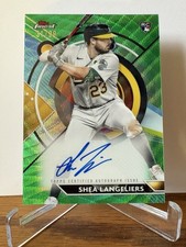 2023 Topps Finest SHEA LANGELIERS ROOKIE AUTO GREEN REFRACTOR #31/99! ATHLETICS