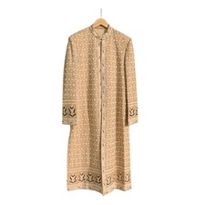 Vintage Pure Georgette silk Kurta Rusty Red Hand Embroidered Chikankari Mens