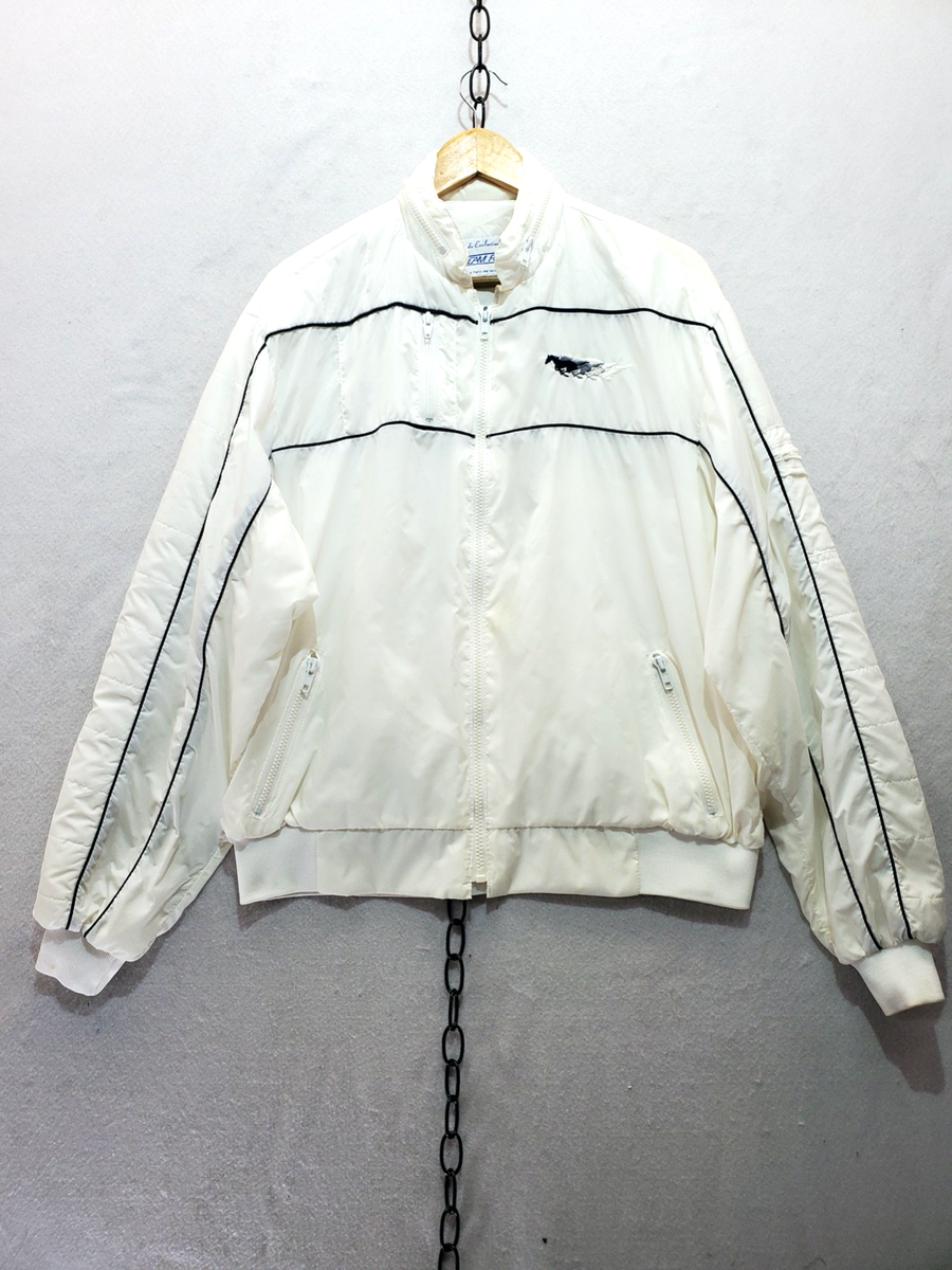 Vintage 90s Team Ford Mustang White Promotional Racing Jacket Sz L Vintage 90s Team Ford Mustang White Promotional Racing Jacket Sz L