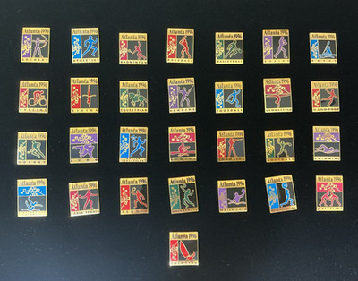 Set of 29 Atlanta 1996 Olympics Collector Pins Athlete Sport Swimming Diving