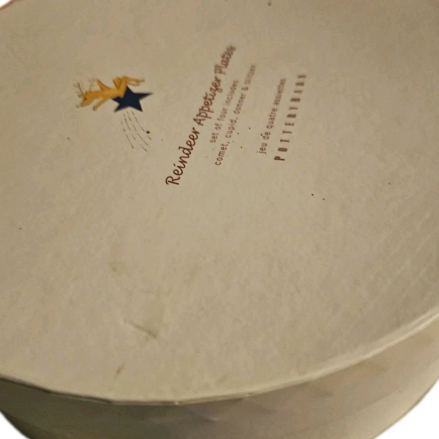 Juego de 4 platos de reno de granero de cerámica vintage Foto 2 de 4