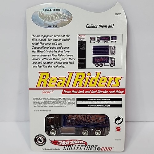 2007 Hot Wheels Real Riders Series 7 MOC Kenworth Blue Hiway Hauler 4 Of 6 - Picture 3 of 5