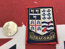 Vintage Ilfracombe Devon gewebt bestickt Patch Abzeichen unbenutzt