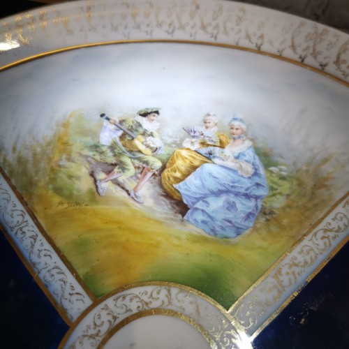 Antique Victoria Carlsbad Austria Cobalt Blue Coffee Set With Tray - Picture 15 of 19