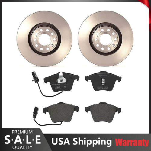 For Audi A6 Allroad Q Brembo Front Brake Kit Low-Met Pads Vent Coat Disc Rotors