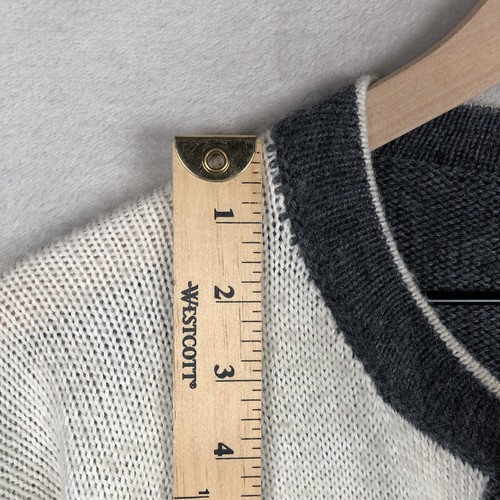 Cardigan vintage PEREZ 100% alpaca taglia XL 42" motivo grigio PERU manica lunga bottone nuovo senza etichette - Foto 5 di 11