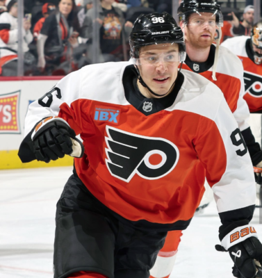 Philadelphia Flyers IBX ad sponsor home orange jersey patch Adidas