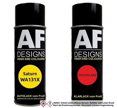 Autolack Spraydose Set für Saturn WA131X Lemon Peel Basislack Klarlack Sprühdose