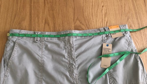 Marks And Spencer Cuffed Cargo Trousers, Size 24 Long, Grey Lyocell Mix, NEW - Foto 8 di 18